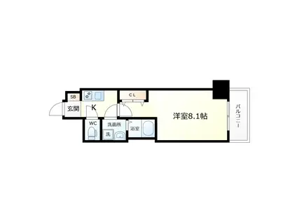 レジデンス神戸ヴェルノ(1K/13階)の間取り写真