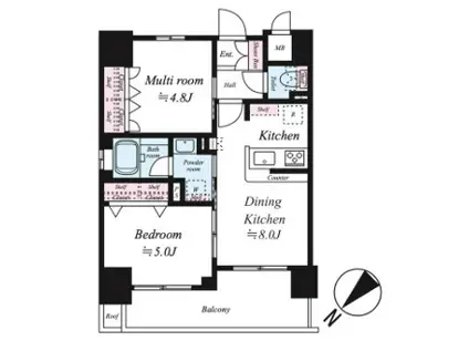 エステムコート神戸ハーバーランド前Ⅴアクア(2LDK/10階)の間取り写真