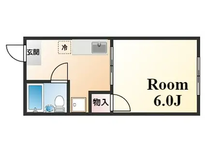 リバーサイド(1K/2階)の間取り写真