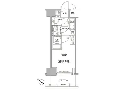 エスリードザ・ランドマーク神戸(1K/2階)の間取り写真