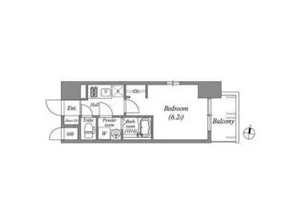 CION KOBE BAYSIDE(1K/8階)の間取り写真