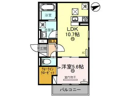 HABITATION神戸(1LDK/1階)の間取り写真