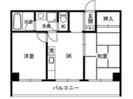 パインコート芦屋(1LDK/3階)の間取り写真