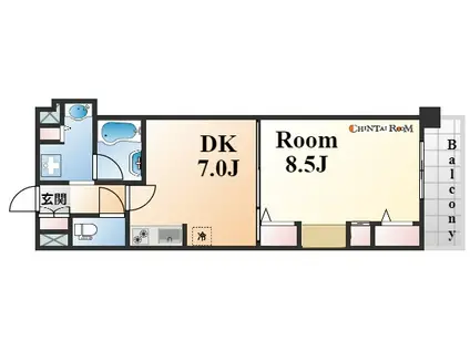 KAISEI新神戸(1DK/11階)の間取り写真