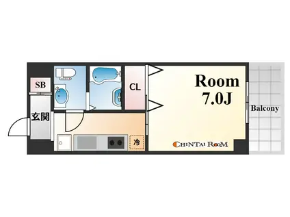 CITYSPIRE新神戸(1K/10階)の間取り写真