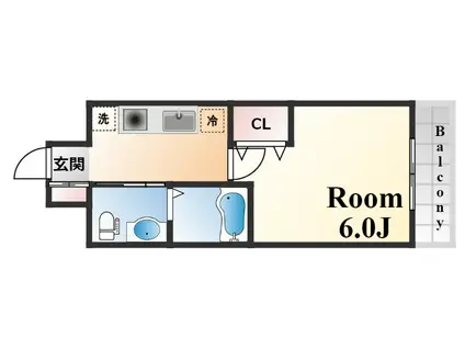 エステムプラザ神戸西Ⅳインフィニティ(1K/7階)の間取り写真
