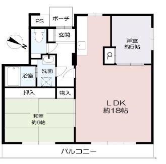 グラーノ芦屋(2LDK/1階)の間取り写真