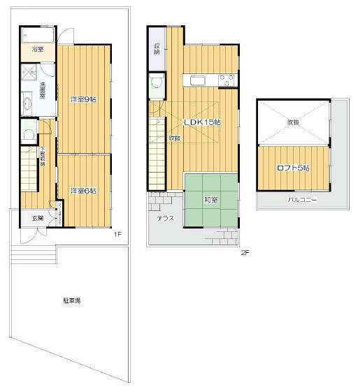 芦屋山手町テラスハウス(3LDK)の間取り写真