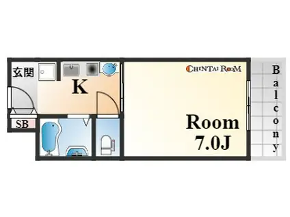 ノベラ海岸通(1K/13階)の間取り写真