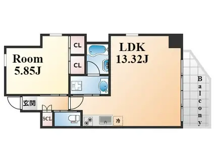 プレジオ日暮通(1LDK/4階)の間取り写真
