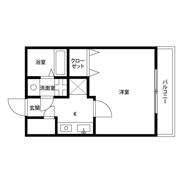 アムール美貴(1K/1階)の間取り写真