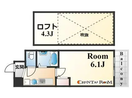 エステムコート三宮駅前ラ・ドゥー(1K/10階)の間取り写真