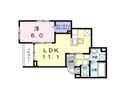 マリエレイラニ(1LDK/2階)の間取り写真