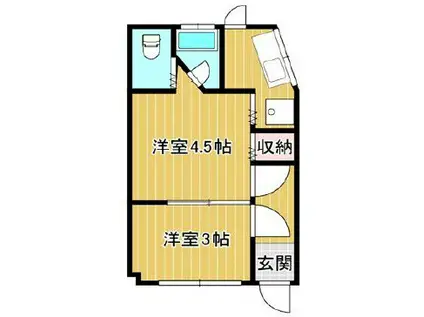 生田町テラスハウス(2K/1階)の間取り写真