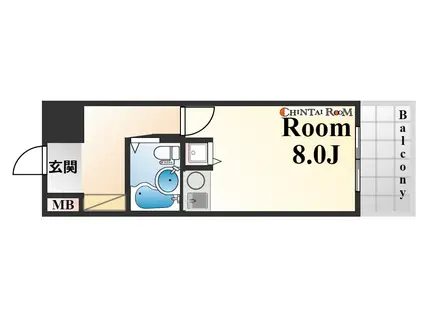 ニューブ神戸(1K/7階)の間取り写真