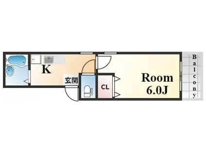 マイコート御影(1K/1階)の間取り写真