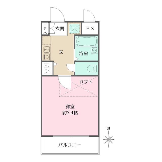 サテライト芦屋宮塚(1K/1階)の間取り写真