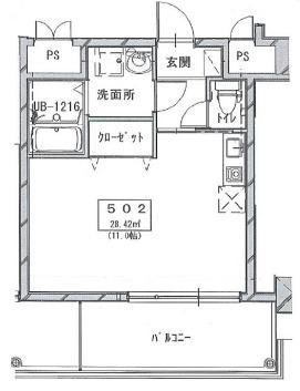 KITANO FLATS PLUS(ワンルーム/5階)の間取り写真