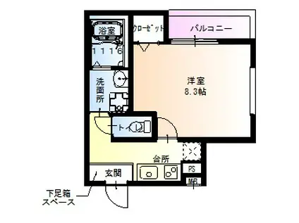 フジパレス灘1番館(1K/1階)の間取り写真