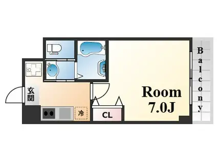 AILE魚崎南(1K/4階)の間取り写真