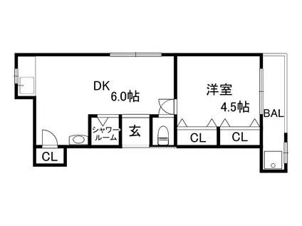 白石ハウス(1DK/2階)の間取り写真