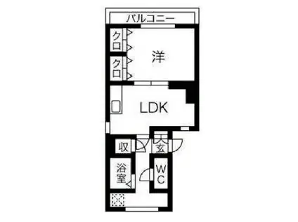 ユーコート岡本(1LDK/1階)の間取り写真