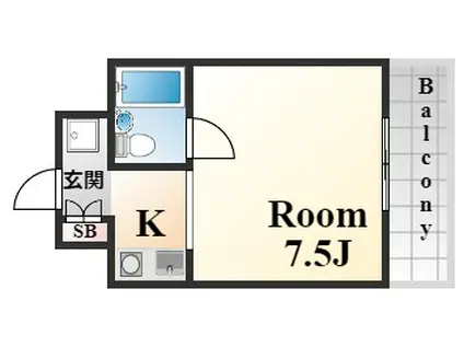 MAGNOLIA(1K/2階)の間取り写真