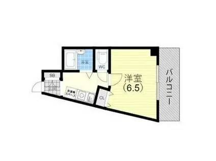 ル・シェール中山手(1K/4階)の間取り写真