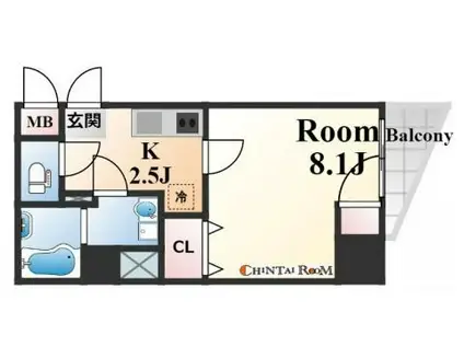 コンフォール元町(1K/3階)の間取り写真