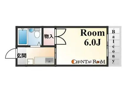 セルダン西芦屋(1K/1階)の間取り写真