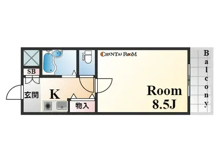 クラッセ岡本(1K/1階)の間取り写真