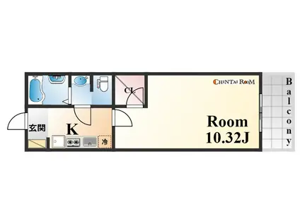 グラン・シーマ(1K/3階)の間取り写真