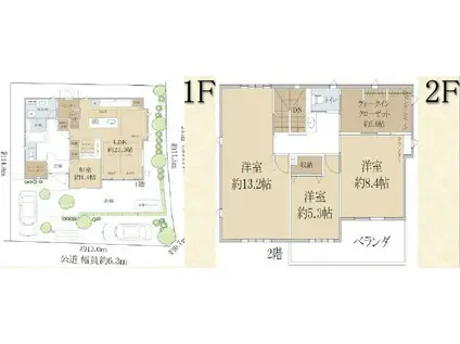 阪神電鉄本線 芦屋駅(阪神) 徒歩42分 2階建 築1年(4LDK)の間取り写真