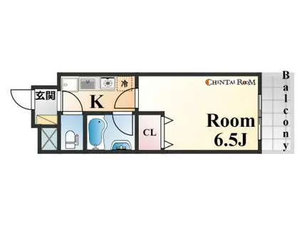 大栄・ラメール(1K/1階)の間取り写真