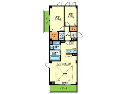 ジェイドアシヤ(2LDK/5階)の間取り写真