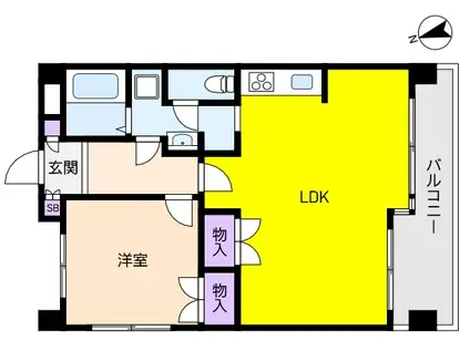 レックスアシヤ(1LDK/5階)の間取り写真