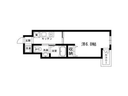 クレアール神戸(1K/6階)の間取り写真