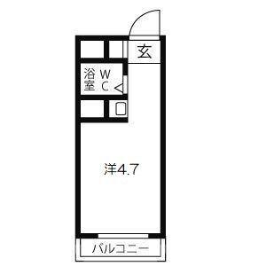GSハイム元町(ワンルーム/10階)の間取り写真