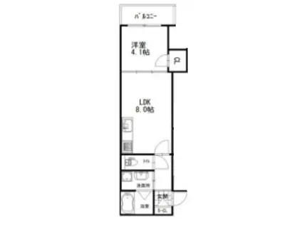 ブリリオ北野異人館通(1LDK/3階)の間取り写真