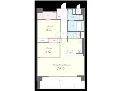 エクセルハイム東灘(2LDK/5階)の間取り写真