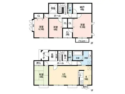 阪急電鉄神戸線 御影駅(阪急) 徒歩4分 2階建 築21年(4SLDK)の間取り写真