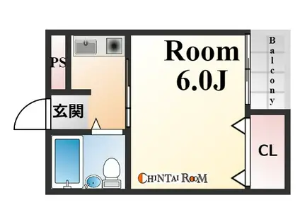 シャトーヒロ(1K/3階)の間取り写真