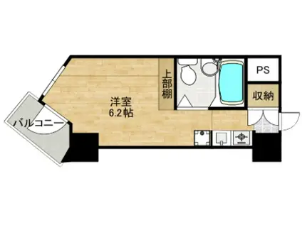 甲南コートドール(ワンルーム/4階)の間取り写真