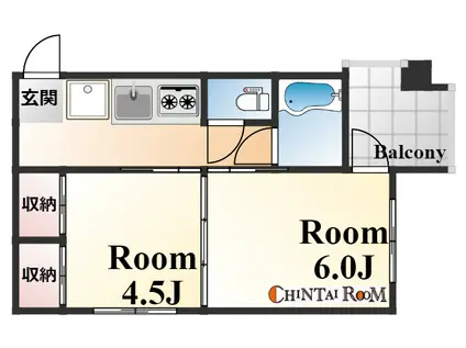 シャトーヒロ(2K/3階)の間取り写真