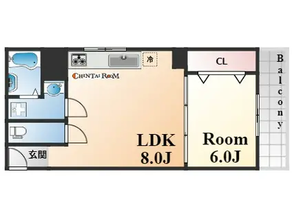 林マンション(1LDK/3階)の間取り写真