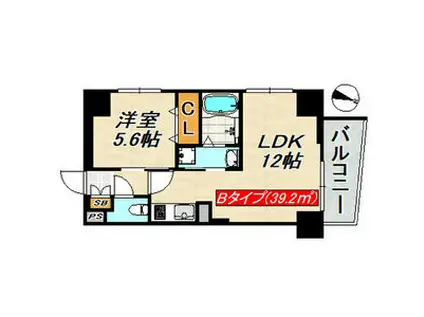 SDグランツ新神戸ステーションフロント(1LDK/4階)の間取り写真