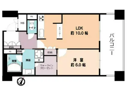 ワコーレ・ザ・トアロードレジデンス(1LDK/3階)の間取り写真