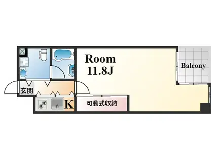 E.E E.W(ワンルーム/2階)の間取り写真