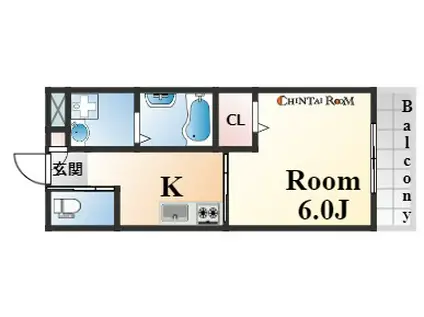 PRUNIER本山(1DK/2階)の間取り写真