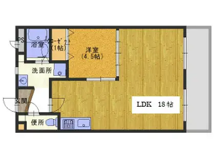 アモート本山(1LDK/2階)の間取り写真